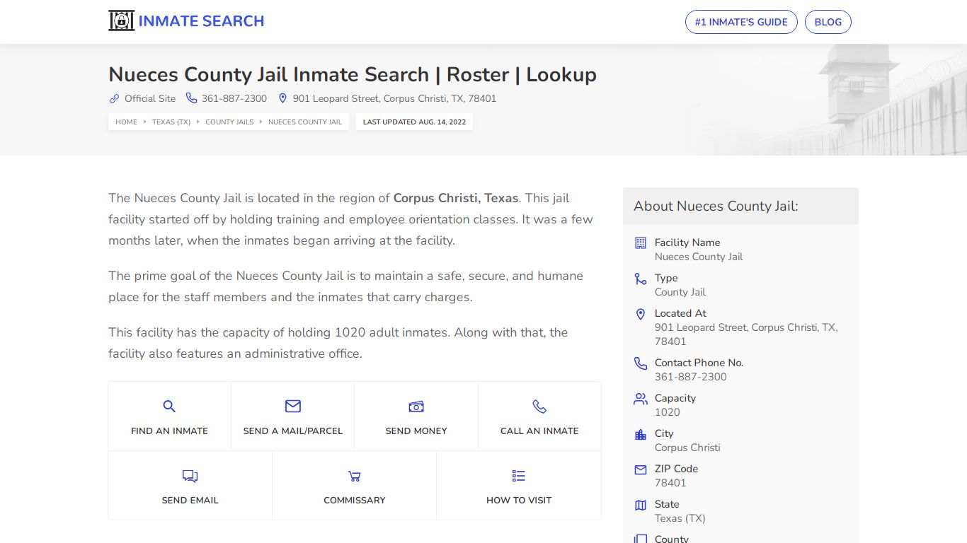 Nueces County Jail Inmate Search | Roster | Lookup